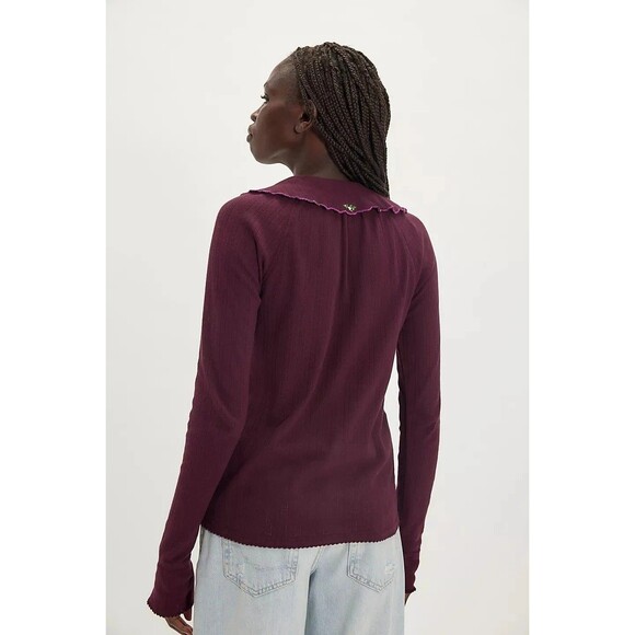 Free People Juniper Long Sleeve Cardi Top Buttondown Embroidered XL NEW 284594 - Picture 3 of 7